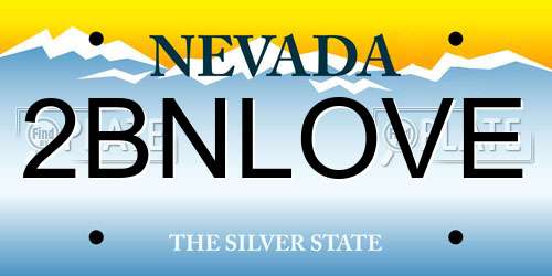 2BNLOVE Nevada License Plate