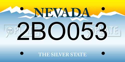 2BO053 Nevada License Plate