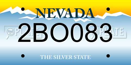2BO083 Nevada License Plate
