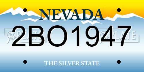 2BO1947 Nevada License Plate
