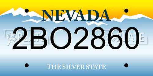2BO2860 Nevada License Plate