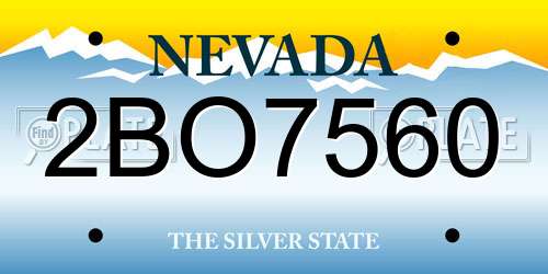 2BO7560 Nevada License Plate