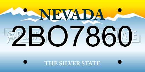 2BO7860 Nevada License Plate