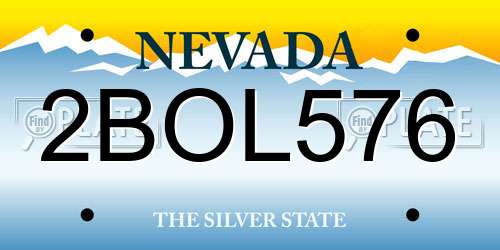 2BOL576 Nevada License Plate