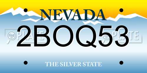 2BOQ53 Nevada License Plate
