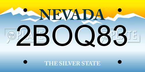 2BOQ83 Nevada License Plate
