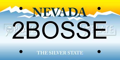 2BOSSE Nevada License Plate