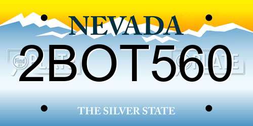 2BOT560 Nevada License Plate