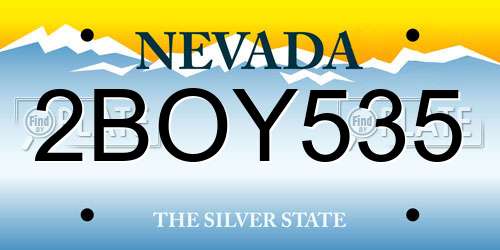 2BOY535 Nevada License Plate