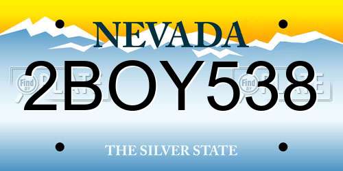 2BOY538 Nevada License Plate