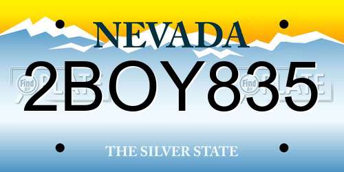 2BOY835 Nevada License Plate