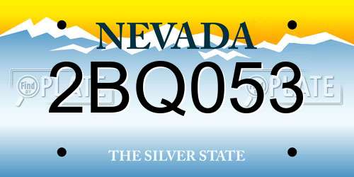 2BQ053 Nevada License Plate