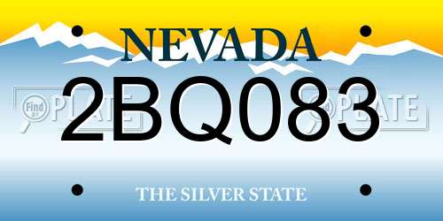 2BQ083 Nevada License Plate