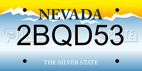 2BQD53 Nevada License Plate
