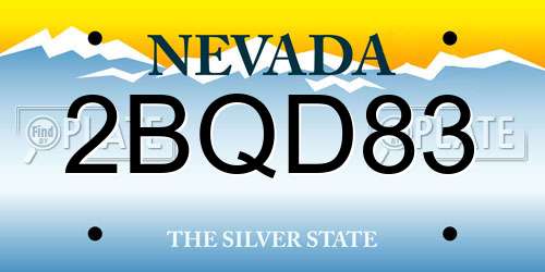 2BQD83 Nevada License Plate