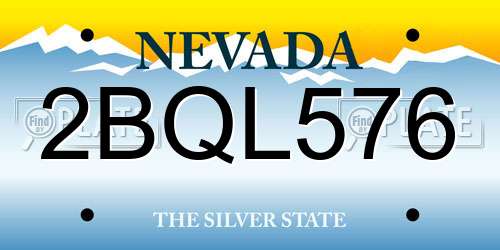 2BQL576 Nevada License Plate