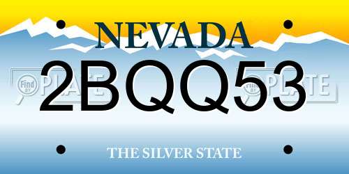 2BQQ53 Nevada License Plate