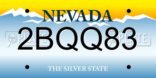2BQQ83 Nevada License Plate