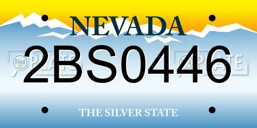2BS0446 Nevada License Plate