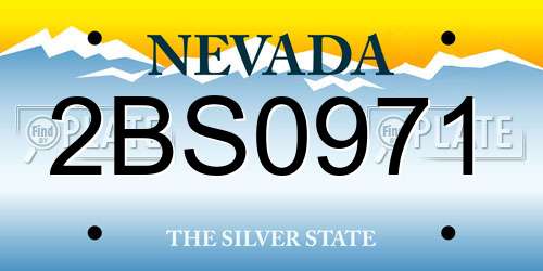 2BS0971 Nevada License Plate