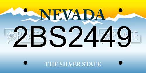 2BS2449 Nevada License Plate