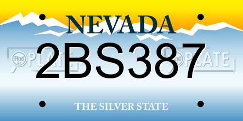2BS387 Nevada License Plate