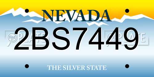 2BS7449 Nevada License Plate