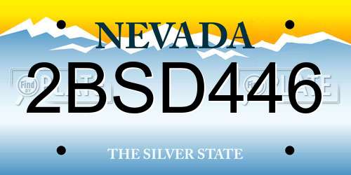 2BSD446 Nevada License Plate