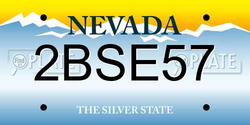 2BSE57 Nevada License Plate