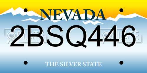 2BSQ446 Nevada License Plate