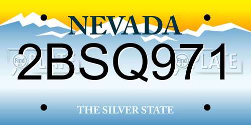 2BSQ971 Nevada License Plate