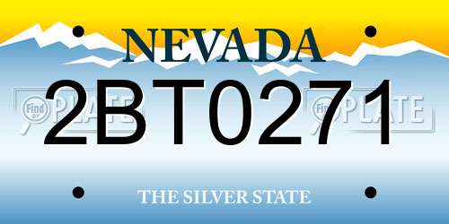 2BT0271 Nevada License Plate