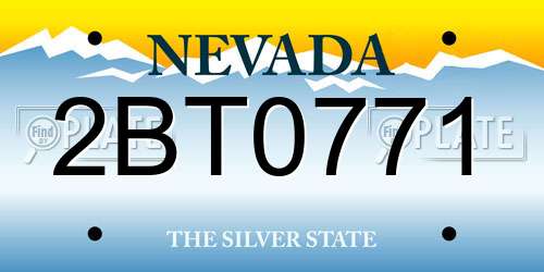 2BT0771 Nevada License Plate