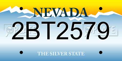 2BT2579 Nevada License Plate
