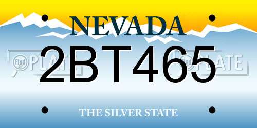 2BT465 Nevada License Plate