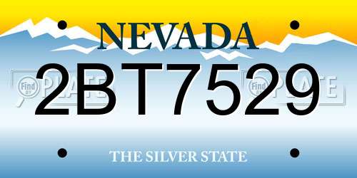 2BT7529 Nevada License Plate
