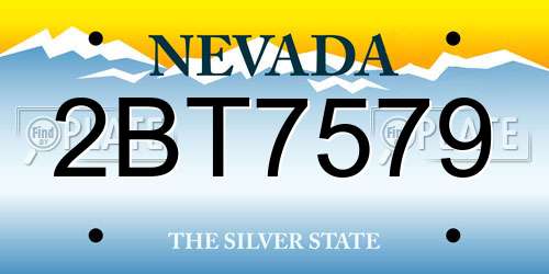 2BT7579 Nevada License Plate