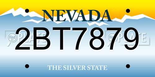 2BT7879 Nevada License Plate