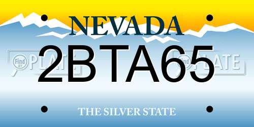 2BTA65 Nevada License Plate