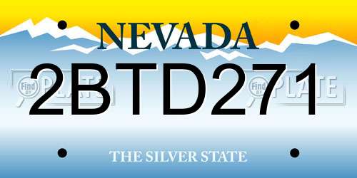 2BTD271 Nevada License Plate