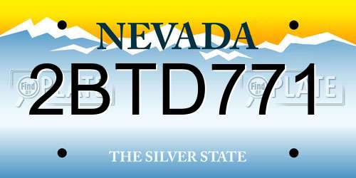 2BTD771 Nevada License Plate