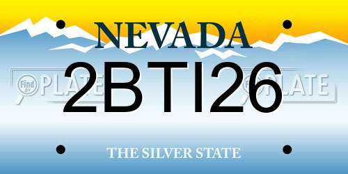 2BTI26 Nevada License Plate