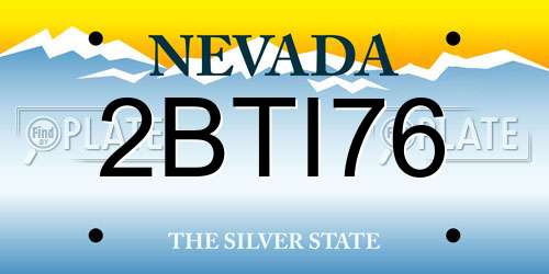 2BTI76 Nevada License Plate