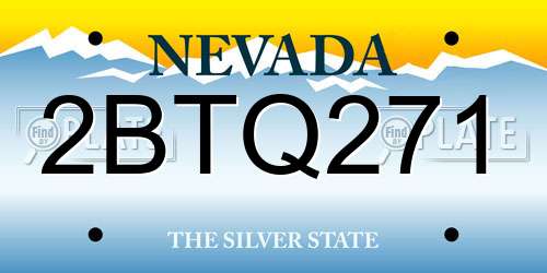 2BTQ271 Nevada License Plate