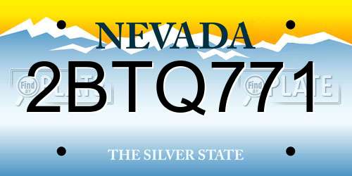 2BTQ771 Nevada License Plate