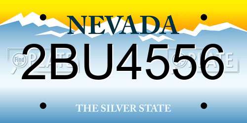 2BU4556 Nevada License Plate