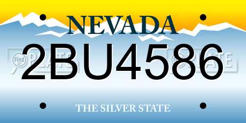 2BU4586 Nevada License Plate