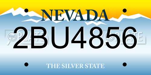 2BU4856 Nevada License Plate