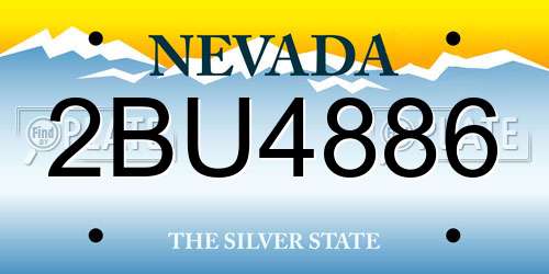 2BU4886 Nevada License Plate