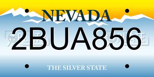 2BUA856 Nevada License Plate